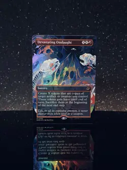 Devastating Onslaught #308 EOE M (Borderless) (FOIL) MTG Edge Of Eternities - Image 1