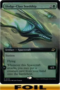 1x - Sledge-Class Seedship - FOIL EXTENDED ART - Edge of Eternities - NM MTG - Image 1