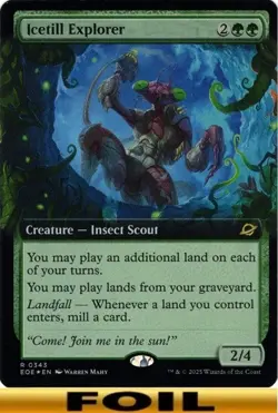 1x - Icetill Explorer - FOIL EXTENDED ART #343 - Edge of Eternities - NM MTG - Image 1