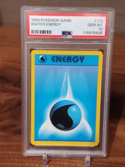 PSA 10 Gem Mint Water Energy 102/102 Pokemon 1999 Base Set - Image 1