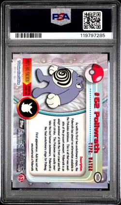 1999 TOPPS POKEMON TV FOIL #62 POLIWRATH PSA 9 - Image 2
