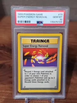 1999 Pokemon PSA 10 Super Energy Removal 79/102 Base Set Unlimited - Image 1