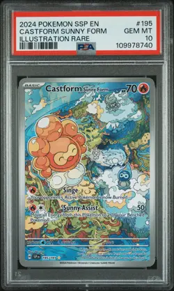 2024 POKEMON SSP EN-SURGING SPARKS ILLUSTRATION RARE CASTFORM SUNNY FORM PSA 10 - Image 1