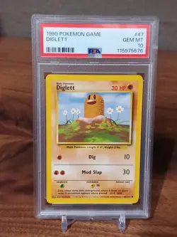 1999 POKEMON BASE SET UNLIMITED #47 DIGLETT PSA 10 - Image 1