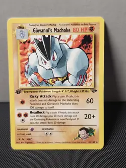 Pokemon Cards: Gym Challenge 1st Edition Uncommon: Giovanni's Machoke 42/132 - Image 1