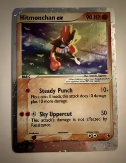 Hitmonchan ex 98/109 Ruby Sapphire Holo E Reader Pokemon Silver Border SWIRL - Image 1