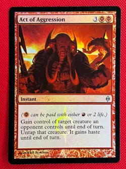 MTG Foil 1X Act of Agression X1 New Phyrexia Magic - SP/NM - Image 1