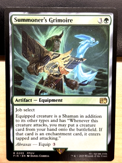 MTG Final Fantasy 0205 Summoner's Grimoire Artifact Equipment RARE - Image 1