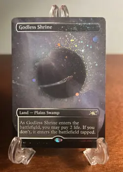 MTG Borderless Galaxy Foil Godless Shrine LP Unplayed Unfinity Magic - Image 1