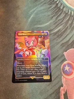 Amy Rose 2083 Sonic Secret Lair Rainbow Foil MTG Card - Image 1