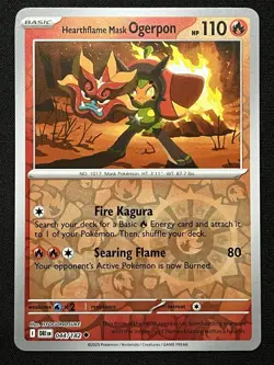 Hearthflame Mask Ogerpon 044/182 Pokemon Destined Rivals Reverse Holo - Image 1