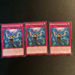 Yugioh - 3x Infinite Impermanence (Structure Deck White Destiny) Playset VLP/NM - Image 1