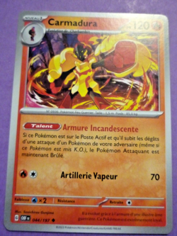 POKEMON FLAMMES OBSIDIENNES CARD CARTE CARMADURA 044/197 FR VF OBF NM 2023 - Image 1