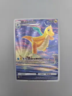 Dragonite Custom TCG Pocket Full Art Pokemon Card Holo Shiny Textured - Image 3