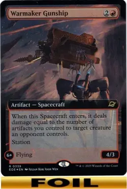 1x - Warmaker Gunship - FOIL EXTENDED ART - Edge of Eternities - NM MTG - Image 1