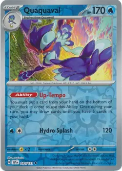 Quaquaval 052/191 Reverse Holo Surging Sparks SSP Pokemon Card NM - Image 1