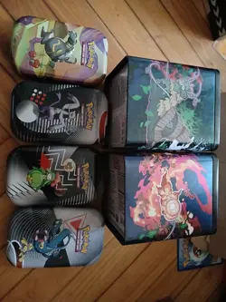 Lotto Accessori, Tin , Etb ,mini Tin Pokemon, Stand,Sticker. All Empty - Image 3