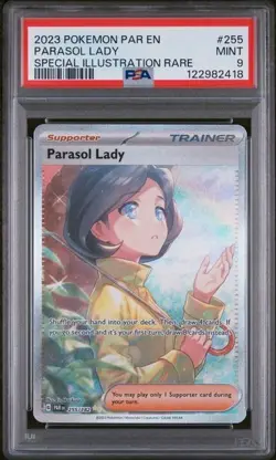 2023 Pokemon Paradox Rift Parasol Lady Special Illuatratin Rare #255 PSA 9 - Image 1