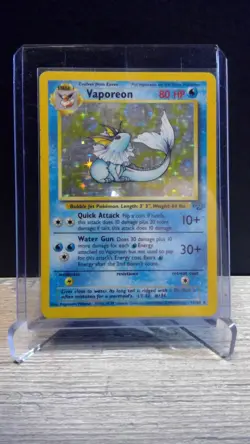 Vaporeon Pokemon Card TCG Holo Rare - Vintage WOTC Jungle Set 12/64 LP - Image 2