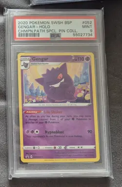 PSA 9 - Pokemon Gengar TCG SWSH052 Black Star Promo Card Mint PSA Condition - Image 1