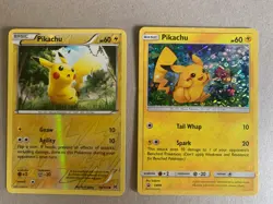Pokemon PIKACHU 2card lot SM86 Promo Holo & 48/162 Reverse Holo Breakthrough LP - Image 1