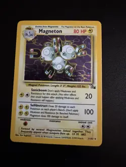 Pokemon TCG Magneton Base Set Holo Unlimited Rare Card 9/102 LP-MP+ Condition - Image 1