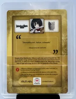 Mikasa Attack On Titan Exclusive Collectible Card HOLO!!! RARE!!! Spicy!!! Waifu - Image 1