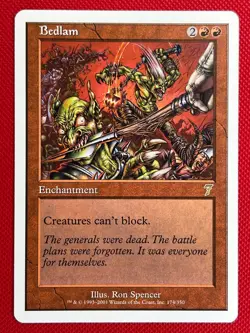 MTG 1X Bedlam X1 Core Set 7th Edition Magic - LP/MP - Image 1