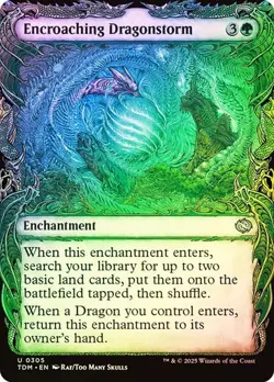 Encroaching Dragonstorm (Showcase) - NM FOIL - Tarkir: Dragonstorm TDM MTG - Image 1