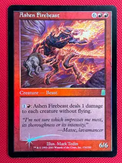 MTG Foil 1X Ashen Firebeast X1 Odyssey Magic - LP - Image 1