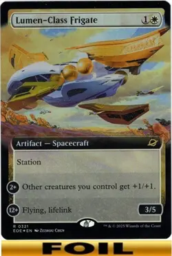 1x - Lumen-Class Frigate - FOIL EXTENDED ART 321 - Edge of Eternities - NM MTG - Image 1