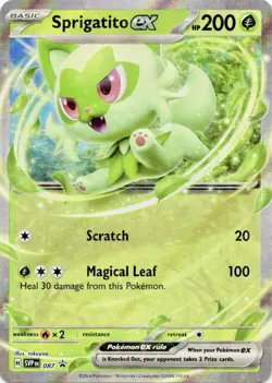 Sprigatito ex Pokemon Scarlet & Violet SVP 087 Holo Black Star Promo NM - Image 1
