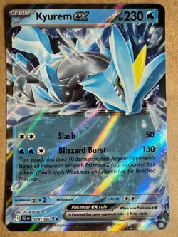 Kyurem Double Rare EX 028/086 Pokemon Scarlet & Violet Black Bolt Near Mint - Image 1