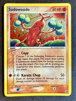 Sudowoodo 15/115 EX Unseen Forces Pokemon Card TCG Komiya Art Holo Rare - Nm/Vlp - Image 1