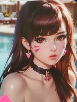 1/1 Only 1 Made D.va Dva Pool Overwatch Spicy Lonestar Customs Topless Card - Image 2