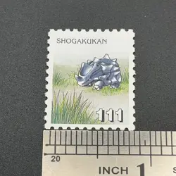 Rhyhorn Pokemon Stamp Card Shogakukan Nintendo Japanese TCG Vintage S115-15 - Image 2