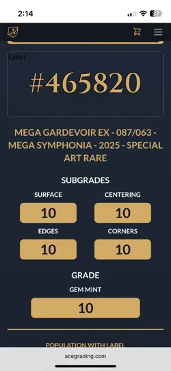 Mega Gardevoir ex SAR 087/063 M1S Mega Symphonia 2025 Pokemon Card Japanese NM - Image 3
