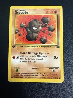 Pokemon TCG Geodude Fossil, 1st Edition Common Card 47/62 - Image 1