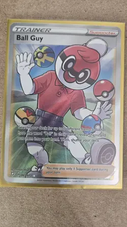 Pokemon TCG Trainer Supporter Card - Ball Guy Holo Rare 65 - Image 1
