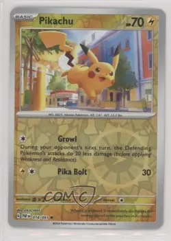 Pikachu Reverse Foil Pokemon Scarlet & Violet Paldean Fates #018 - Image 1