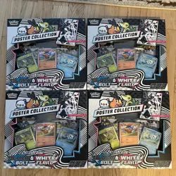 SEALED LOT OF 4 Pokemon TCG SV Black Bolt White Flare Unova Poster Collection - Image 1