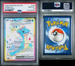 2024 Pokemon SV Stellar Crown SCR EN Lapras ex #158/142 PSA 10 - Image 3