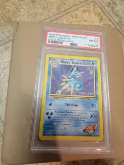 POKEMON GYM HEROES MISTY'S SEADRA 9/132 HOLO PRERELEASE PROMO PSA 8 - Image 1