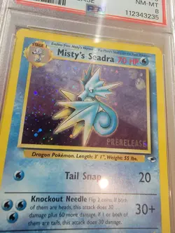 POKEMON GYM HEROES MISTY'S SEADRA 9/132 HOLO PRERELEASE PROMO PSA 8 - Image 3