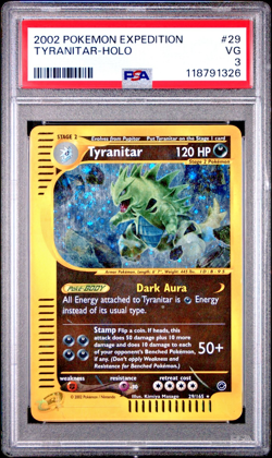 PSA 3 2002 Expedition Tyranitar Holo Foil 29/165 WOTC E-Reader Series Pokemon - Image 1
