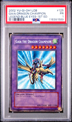 PSA 1 PR 1ST EDITION LOB-125 Gaia The Dragon Champion Ultra Rare Yugioh ENGLISH - Image 1