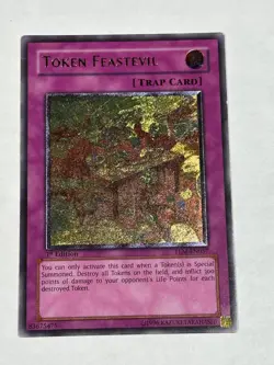 YUGIOH! EURO PRINT Token Feastevil TLM-EN057 Ultimate Rare 1st Edition LP - Image 1