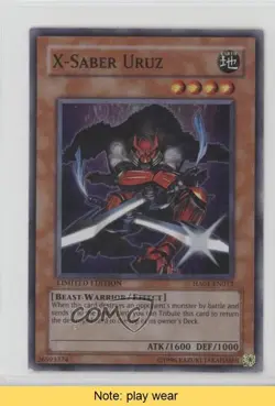 X-Saber Uruz Limited Edition YuGiOh Hidden Arsenal 1 #HA01-EN012 2009 READ 11pj - Image 1