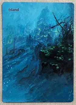 Hand-painted MTG alter | Island | textless NOX altered art - Image 1