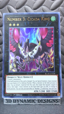 | Yugioh Number 3: Cicada King BLAR-EN028 1st Edition Ultra Rare NM/M 🔥 | - Image 1